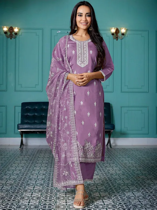 Purple_Chanderi_Premium_&_Elegant_Kurta_,_Dupatta_Pant_For_Women_&_Girls