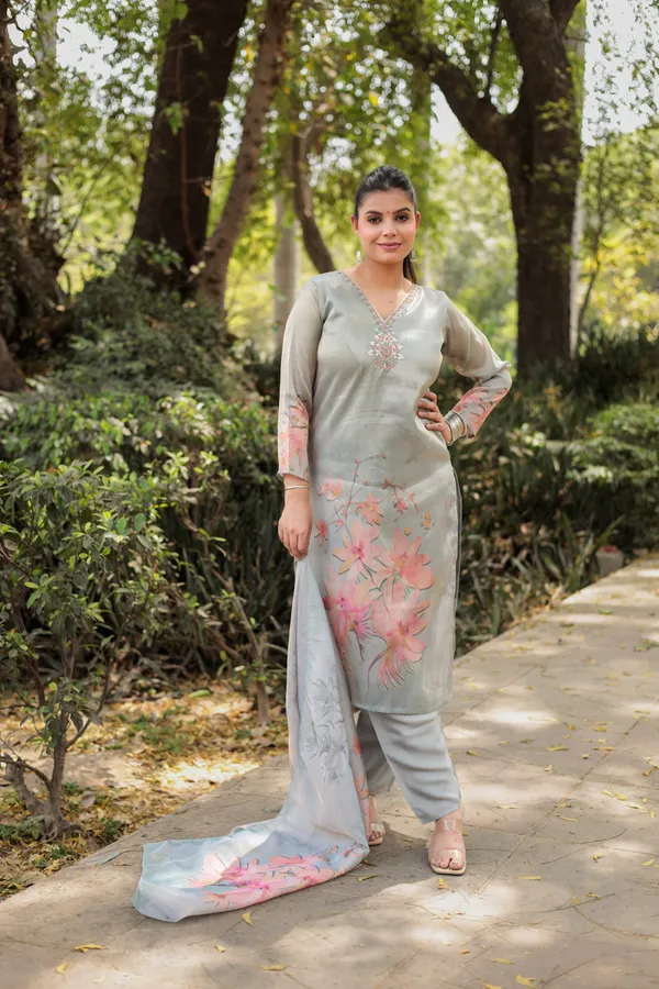 Silver_Cotton_Premium_&_Elegant_Kurta_&_Pant_Set_With_Dupatta_For_Women_&_Girls