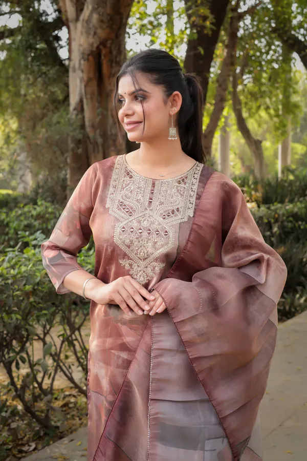 Brown_Silk_Premium_&_Elegant_Kurta_&_Pant_Set_With_Dupatta_For_Women_&_Girls