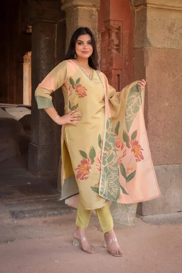 Golden_Silk_Premium_&_Elegant_Kurta_&_Pant_Set_With_Dupatta_For_Women_&_Girls