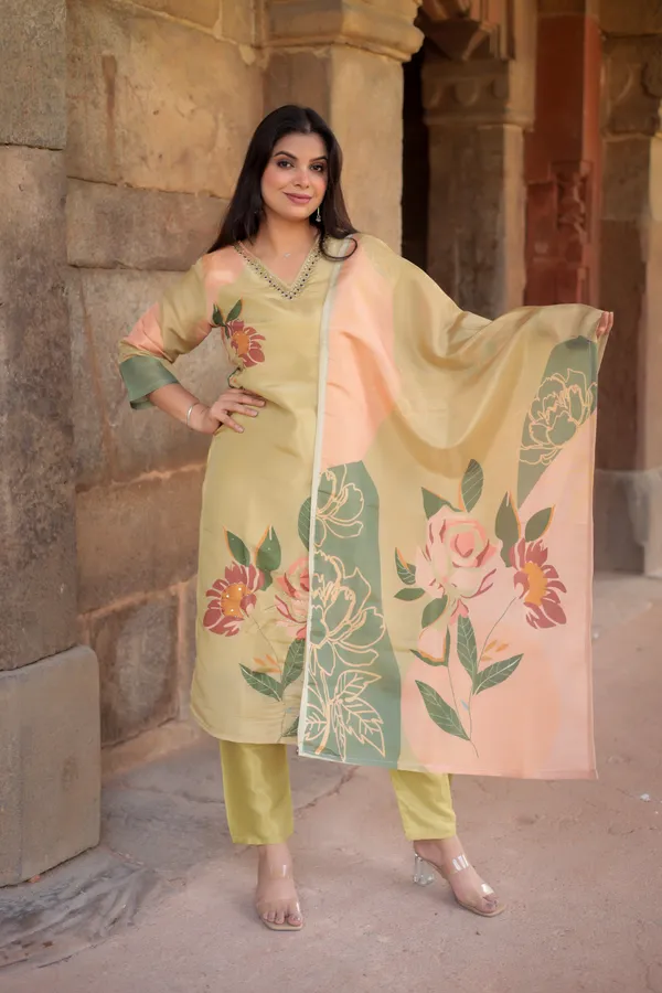 Golden_Silk_Premium_&_Elegant_Kurta_&_Pant_Set_With_Dupatta_For_Women_&_Girls