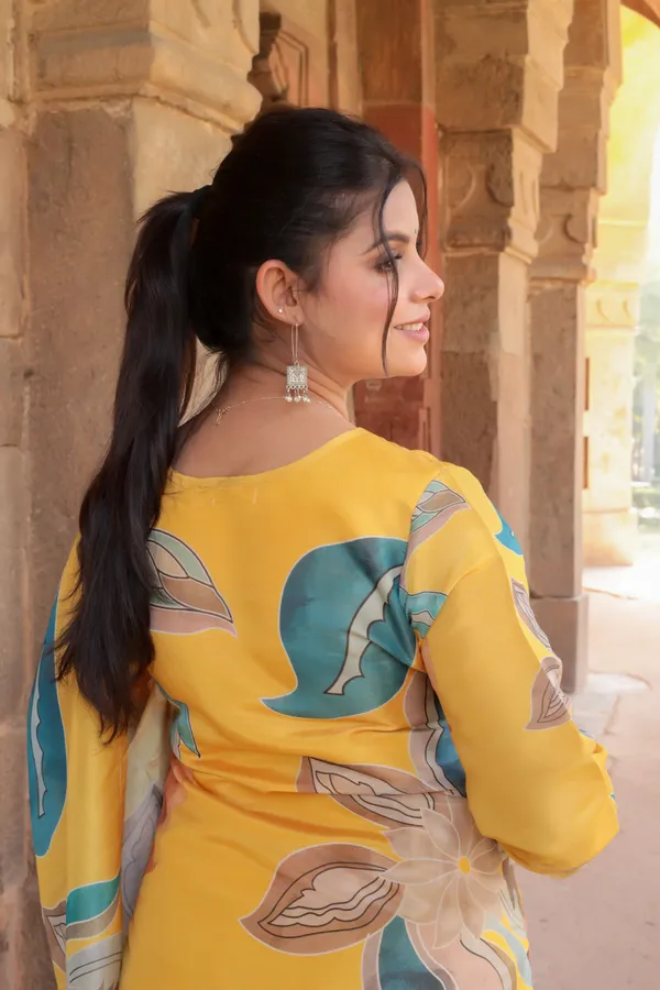 Yellow_Silk_Premium_&_Elegant_Kurta_&_Pant_Set_With_Dupatta_For_Women_&_Girls