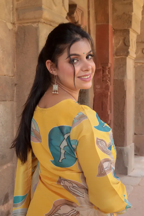 Yellow_Silk_Premium_&_Elegant_Kurta_&_Pant_Set_With_Dupatta_For_Women_&_Girls