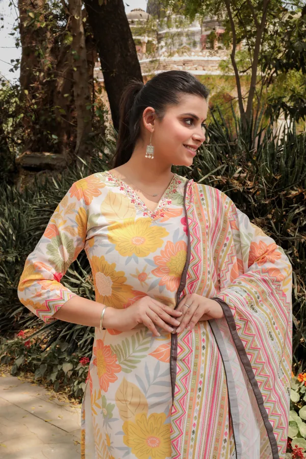 Multicolor_Cotton_Premium_&_Elegant_Kurta_&_Pant_Set_With_Dupatta_For_Women_&_Girls
