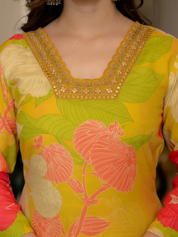 Yellow_Rayon_Premium_&_Elegant_Kurta_,_Dupatta_Pant_For_Women_&_Girls