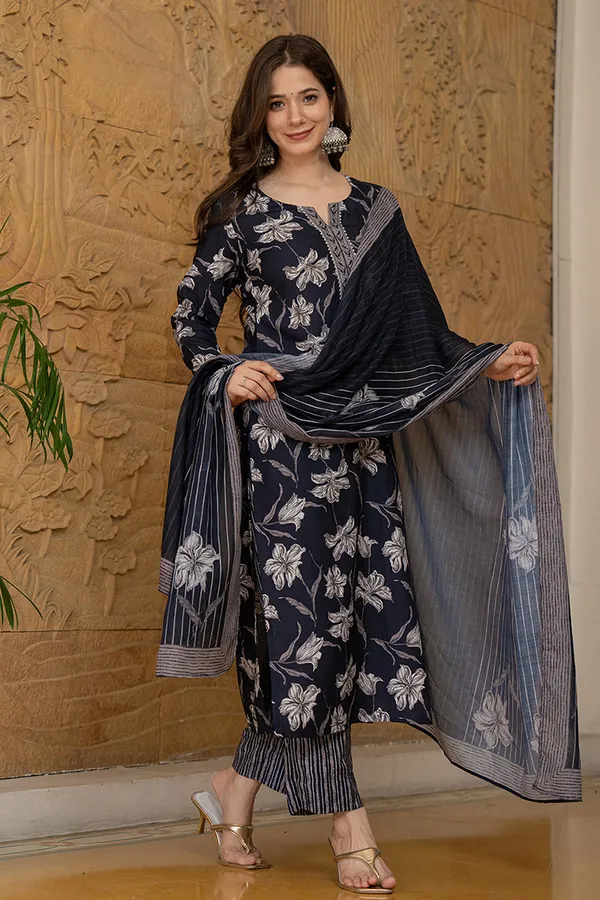 Navy_Blue_Premium_&_Elegant_Kurta_&_Pant_Set_With_Dupatta_For_Women_&_Girls