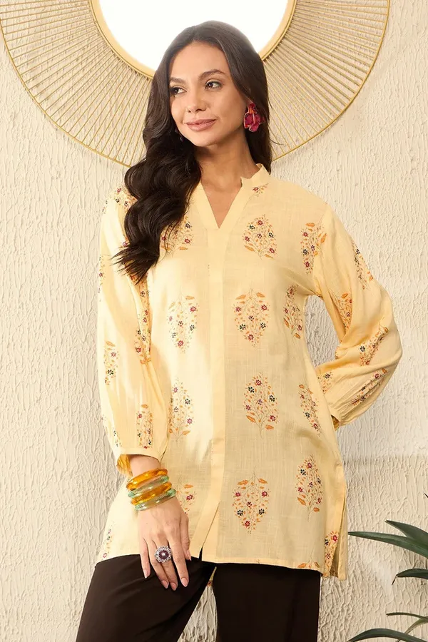 Yellow_Cotton_Premium_&_Elegant_Top_For_Women_&_Girls