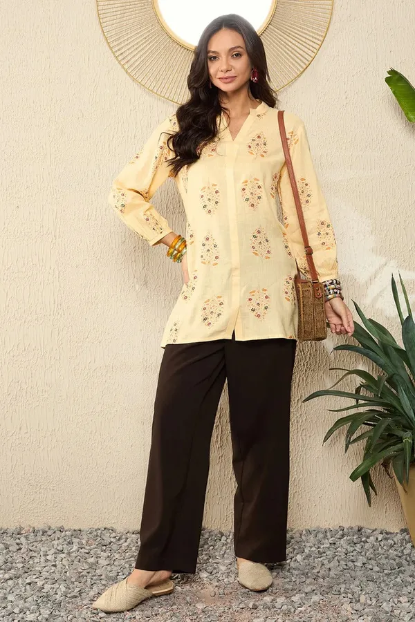 Yellow_Cotton_Premium_&_Elegant_Top_For_Women_&_Girls