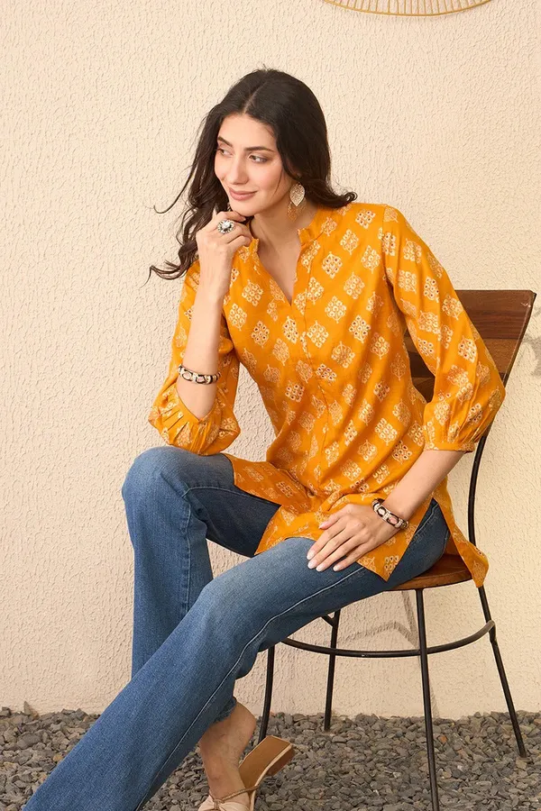 Yellow_Cotton_Premium_&_Elegant_Top_For_Women_&_Girls