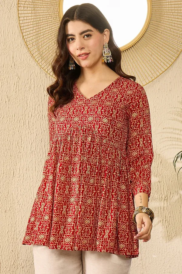 Red_Viscose_Premium_&_Elegant_Kurta_For_Women_&_Girls