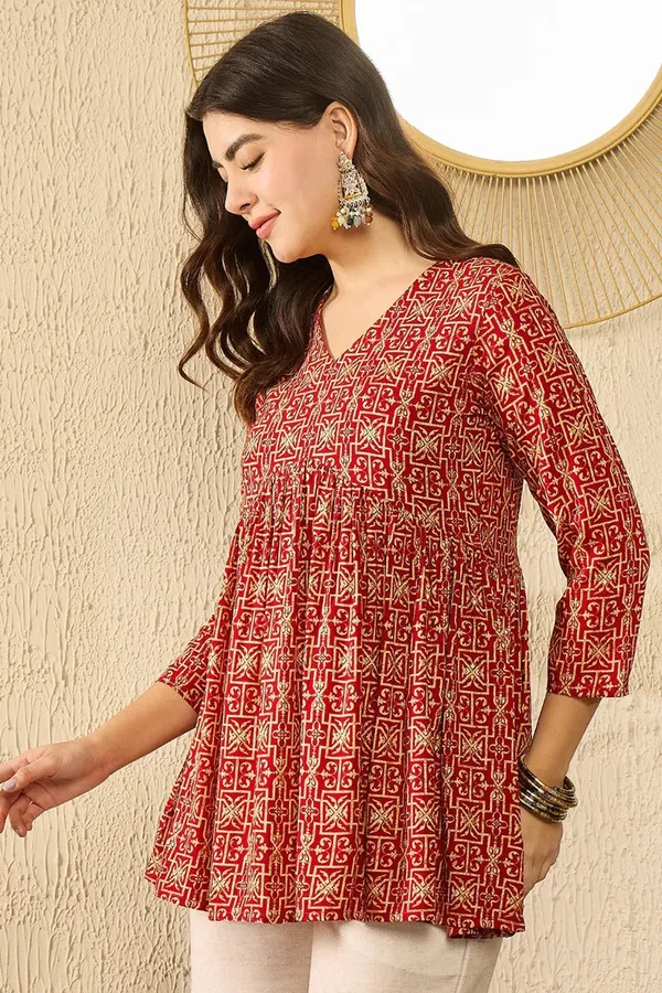 Red_Viscose_Premium_&_Elegant_Kurta_For_Women_&_Girls