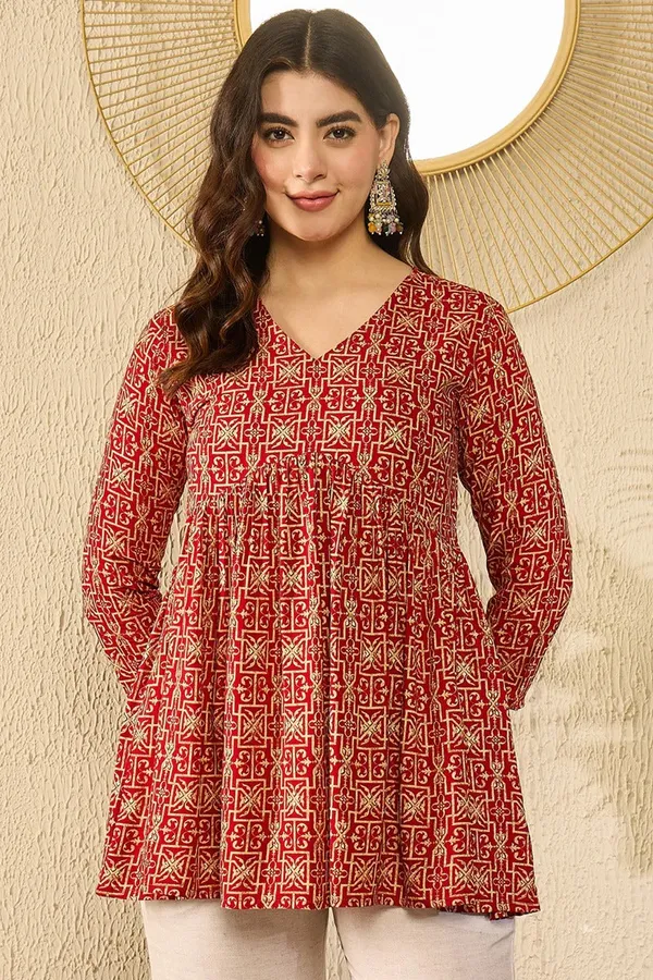 Red_Viscose_Premium_&_Elegant_Kurta_For_Women_&_Girls