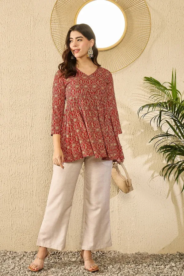 Red_Viscose_Premium_&_Elegant_Kurta_For_Women_&_Girls