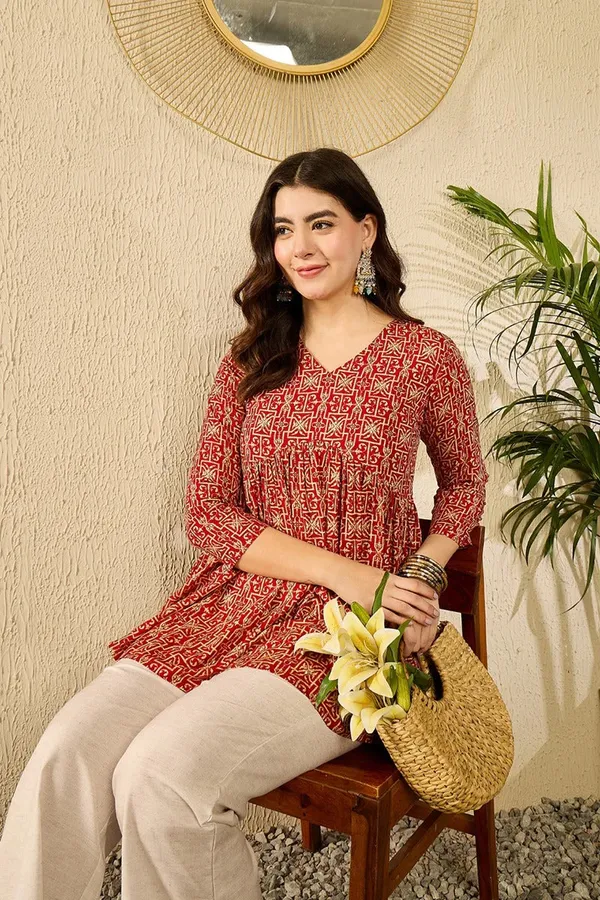 Red_Viscose_Premium_&_Elegant_Kurta_For_Women_&_Girls