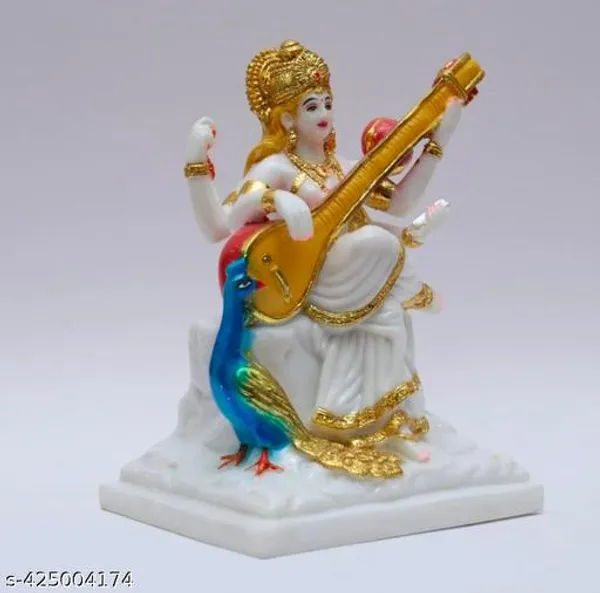 White_Beautiful_Lord_Sarswati_Idol_Showpiece_Figurine_For_Pooja_Room_And_Worship