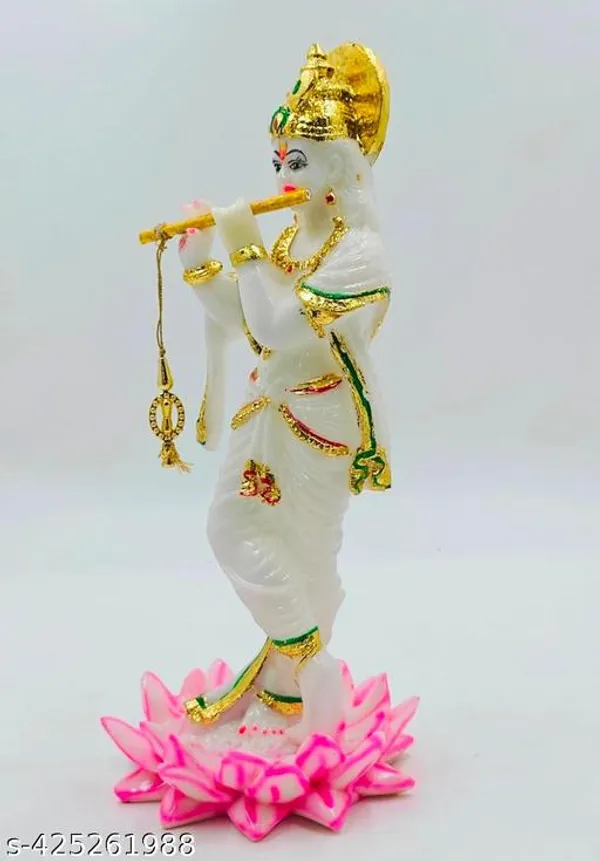 White_Kamal_Krishna_God_Stechu_Showpiece_Idol_Product_Height_27Cmx_Length_12Cmx_Breadth_12Cm_For_Home_Decor_And_Worship