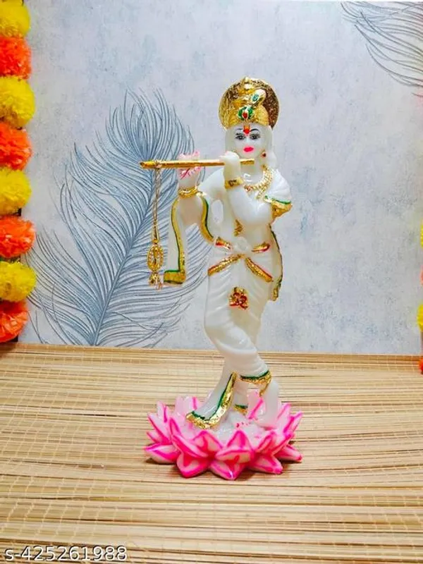White_Kamal_Krishna_God_Stechu_Showpiece_Idol_Product_Height_27Cmx_Length_12Cmx_Breadth_12Cm_For_Home_Decor_And_Worship