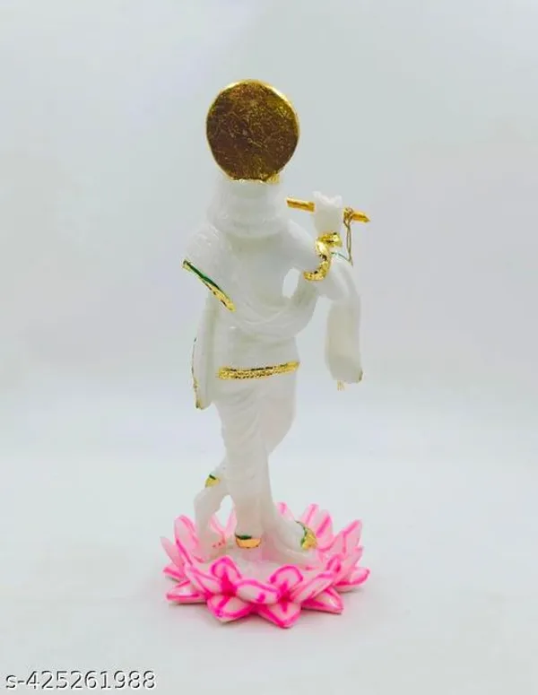 White_Kamal_Krishna_God_Stechu_Showpiece_Idol_Product_Height_27Cmx_Length_12Cmx_Breadth_12Cm_For_Home_Decor_And_Worship