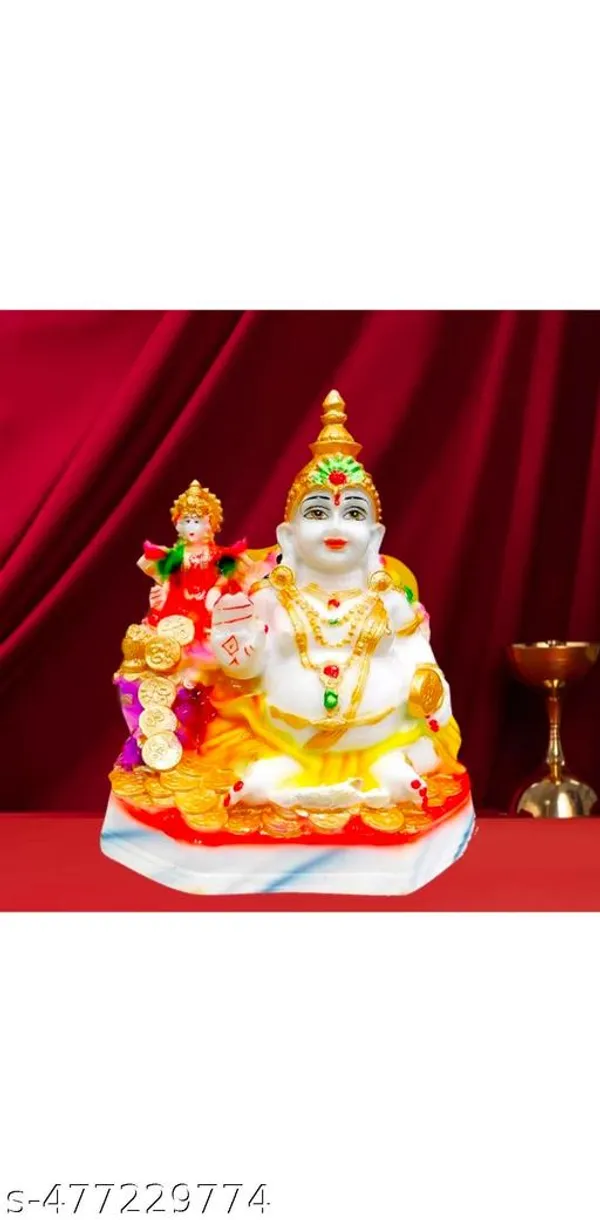Multicolor_Kuber_Lakshmi_Ji_Idol_10_Cm_|_Marble_Look_Decorative_Murti_For_Home_Temple_|_Wealth_Goddess_Showpiece_|_Diwali_Pooja_Gift_|_Festival_For_Home_Decor_And_Worship