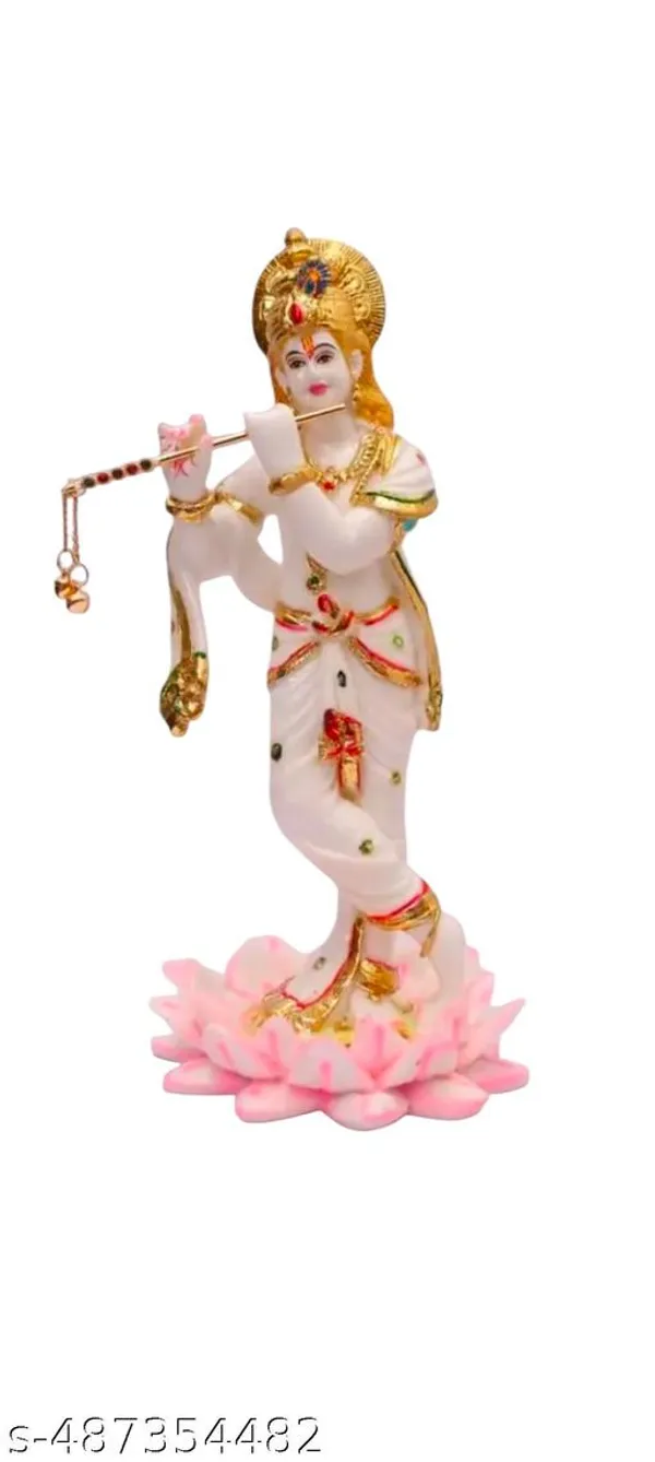 White_White_Marble_Kamal_Krishna_Ji_Stechu_Suitable_Beautiful_Lord_Lovely_Krishna_Idol_For_Home_Decor,_Office_Room