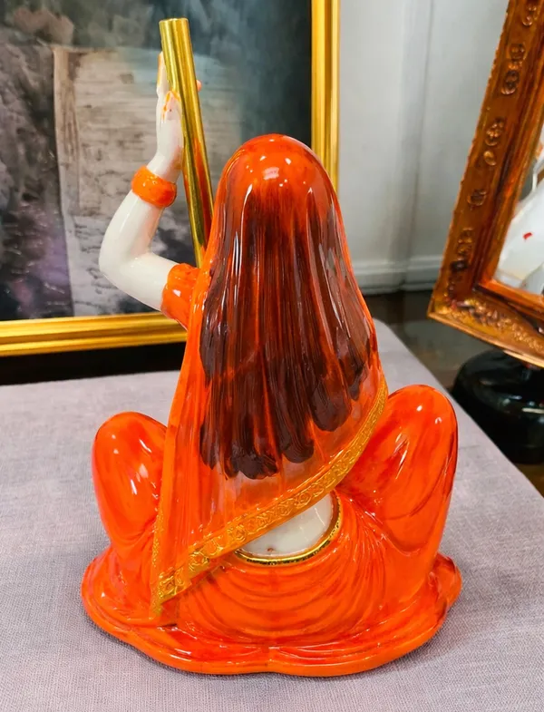 Orange_Marble_Meera_Bai_Playing_Instrument_Showpiece_For_Home_Decor_Mandir_Diwali_Gifts_Meditation_Room_Temple_Puja