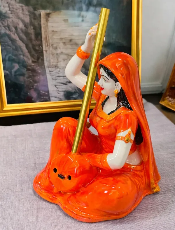 Orange_Marble_Meera_Bai_Playing_Instrument_Showpiece_For_Home_Decor_Mandir_Diwali_Gifts_Meditation_Room_Temple_Puja