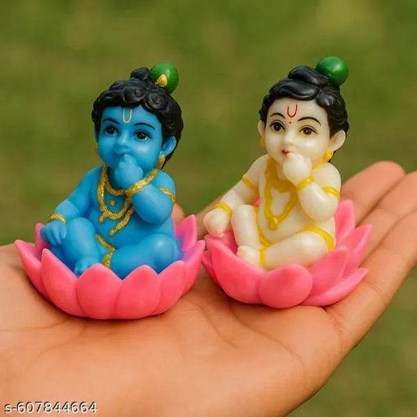 Blue_Bal_Krishna_Idol_On_Lotus_|_Baby_Krishna_Murti_For_Home_Decor,_Mandir_&_Gift_Item(Set_Of_2)