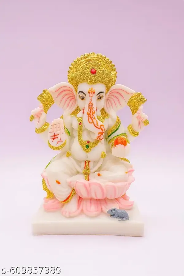 White_Marble_Finish_Lord_Ganpati_Murti_Idol_For_Home_Decor_And_Worship