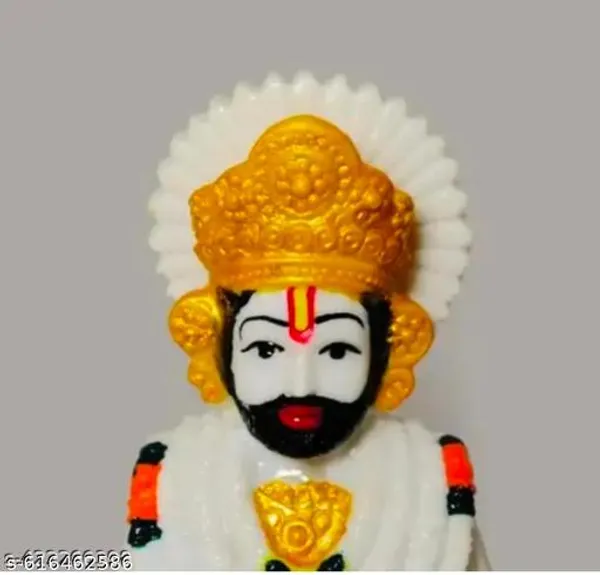 White_Khatu_Shyam_Ji_Marble_Finish_Idol_|_Premium_Lord_Shyam_Baba_Murti_|_Decorative_Spiritual_Showpiece_Figurine_For_Home_Decor_And_Worship