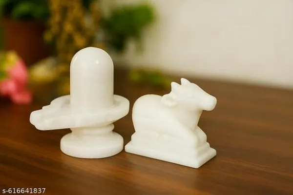 White_Marble_Shivling_With_Nandi_Statue_Set_For_Home_Temple_Pooja_|_Handmade_Natural_Stone_Mahadev_Shivling_Idol_For_Mandir_|_Diwali_Gift_Spiritual_Decor(Pack_Of_2)