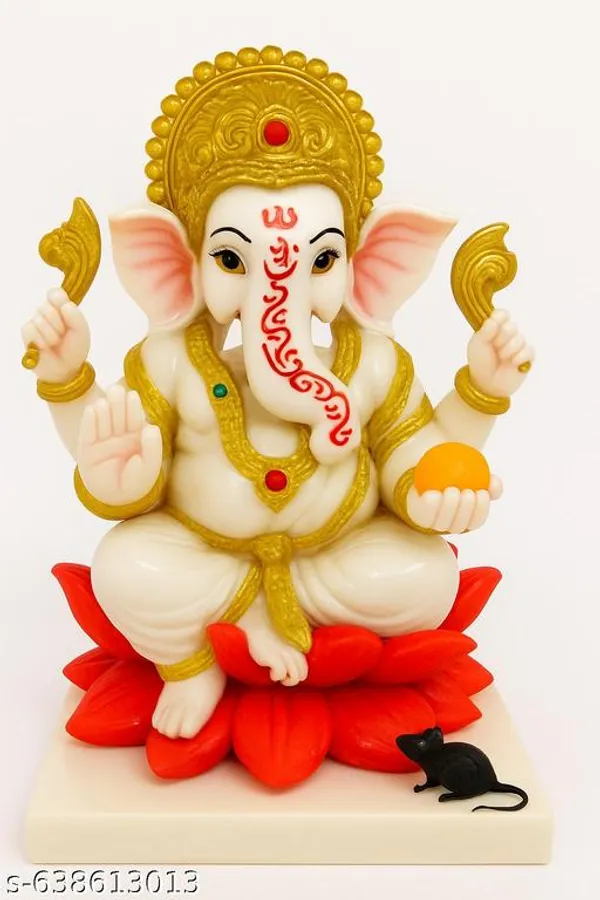 Red_Aasha_Art_Marble_Finish_Ganesh_Ji_Idol_|_Laxmi_Ganesh_Murti_For_Home_Decor_&_Pooja_|_Ganpati_Bappa_Statue_For_Mandir_|_Decorative_Showpiece