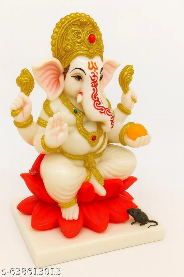 Red_Aasha_Art_Marble_Finish_Ganesh_Ji_Idol_|_Laxmi_Ganesh_Murti_For_Home_Decor_&_Pooja_|_Ganpati_Bappa_Statue_For_Mandir_|_Decorative_Showpiece