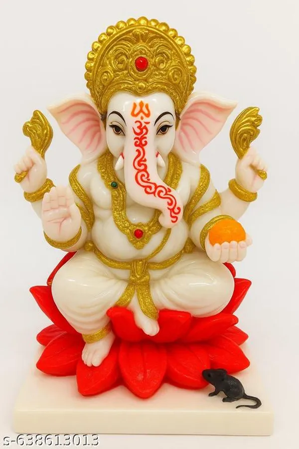 Red_Aasha_Art_Marble_Finish_Ganesh_Ji_Idol_|_Laxmi_Ganesh_Murti_For_Home_Decor_&_Pooja_|_Ganpati_Bappa_Statue_For_Mandir_|_Decorative_Showpiece