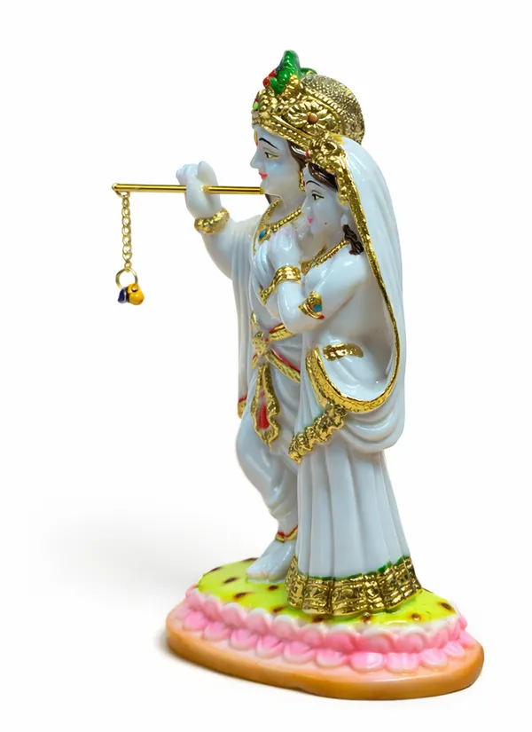 White_Radha_Krishna_Idol_Marble_Finish_Murti_|_Decorative_Radha_Krishna_Statue_Showpiece_For_Home_Decor,Gift,_Pooja_Room,_And_Living_Room_Decoration