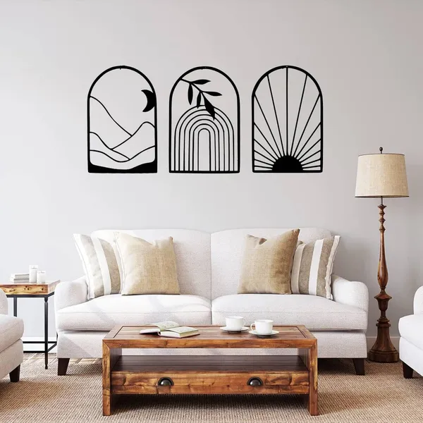 Black_Boho_Abstract_Metal_Wall_Art_Set_Of_3_Geometric_Laser_Cut_Panels_For_Living_Room_Bedroom_And_Hallway