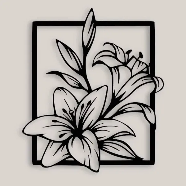 Black_Floral_Metal_Wall_Art_Lily_Flower_Laser_Cut_Decor_For_Living_Room_Bedroom_Hallway_And_Office