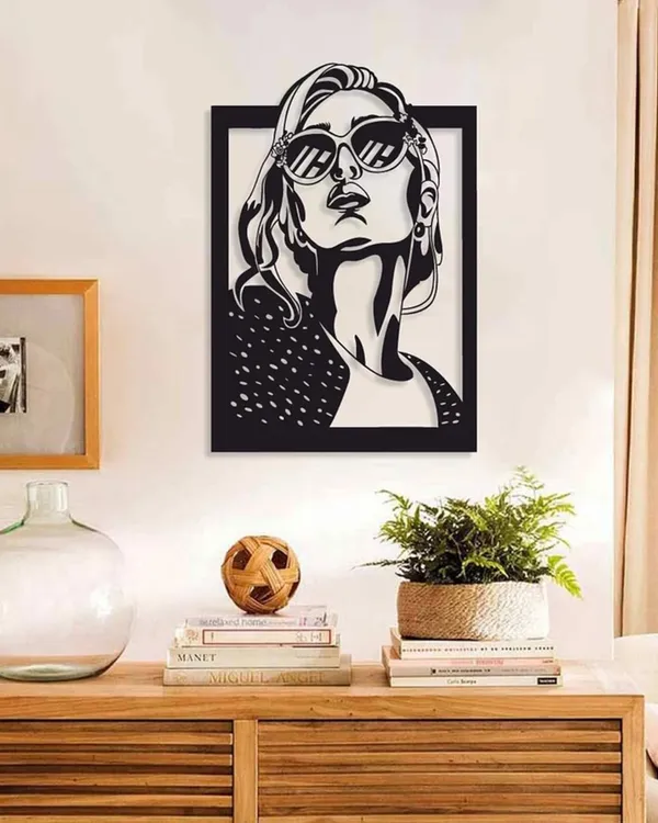Black_Girl_With_Shades_Metal_Wall_Art_Modern_Abstract_Portrait_Frame_For_Luxury_Living_Room_Bedroom_And_Office_Decor