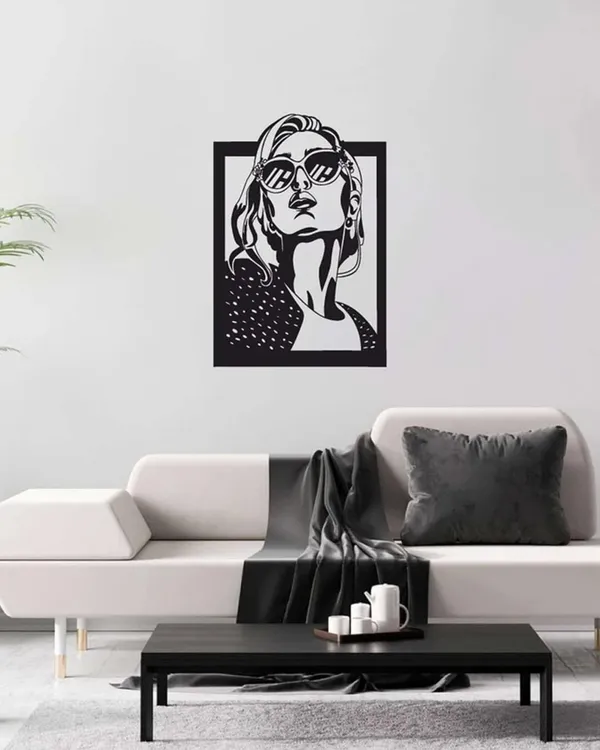 Black_Girl_With_Shades_Metal_Wall_Art_Modern_Abstract_Portrait_Frame_For_Luxury_Living_Room_Bedroom_And_Office_Decor