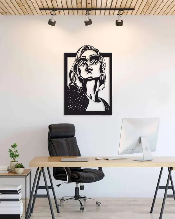 Black_Girl_With_Shades_Metal_Wall_Art_Modern_Abstract_Portrait_Frame_For_Luxury_Living_Room_Bedroom_And_Office_Decor
