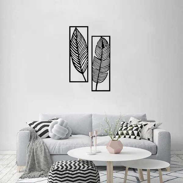 Black_Metal_Leaf_Wall_Art_Set_Of_2_Modern_Botanical_Design_For_Living_Room_Bedroom_And_Office_Decor