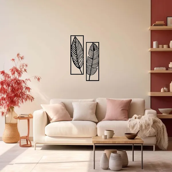 Black_Metal_Leaf_Wall_Art_Set_Of_2_Modern_Botanical_Design_For_Living_Room_Bedroom_And_Office_Decor