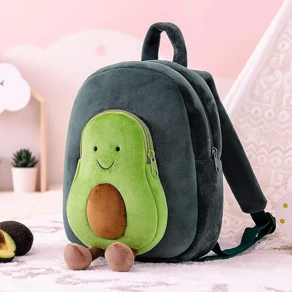 Grey_&_Green_Velvet_Cute_Elephant_Soft_Plush_Backpack_For_Boys_&_Girls
