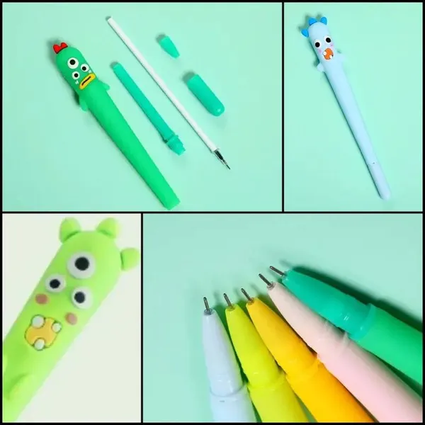 Pack_of_4_Cute_Monster_Silicone_Gel_Pens|_Kids_Cartoon_Writing_Pens