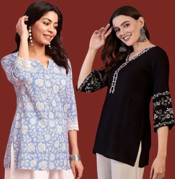 Mahira's_Comfort_Women_Embroidered_A-line_Kurta_Black,_Blue