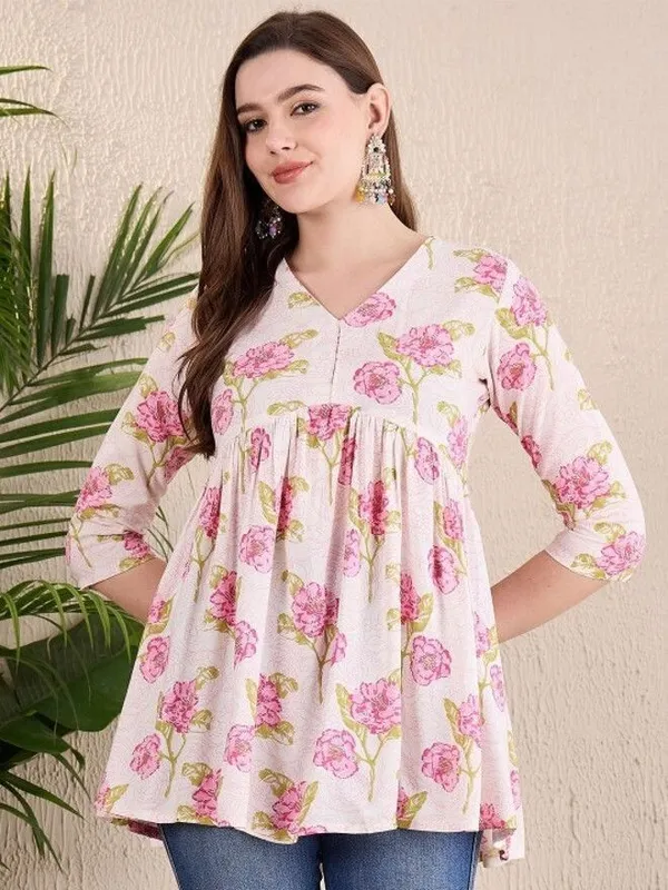 Mahira's_Comfort_Women_Floral_Print_A-line_Kurta_White