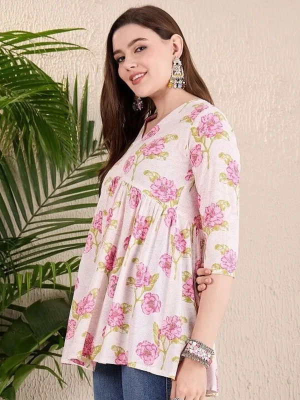 Mahira's_Comfort_Women_Floral_Print_A-line_Kurta_White