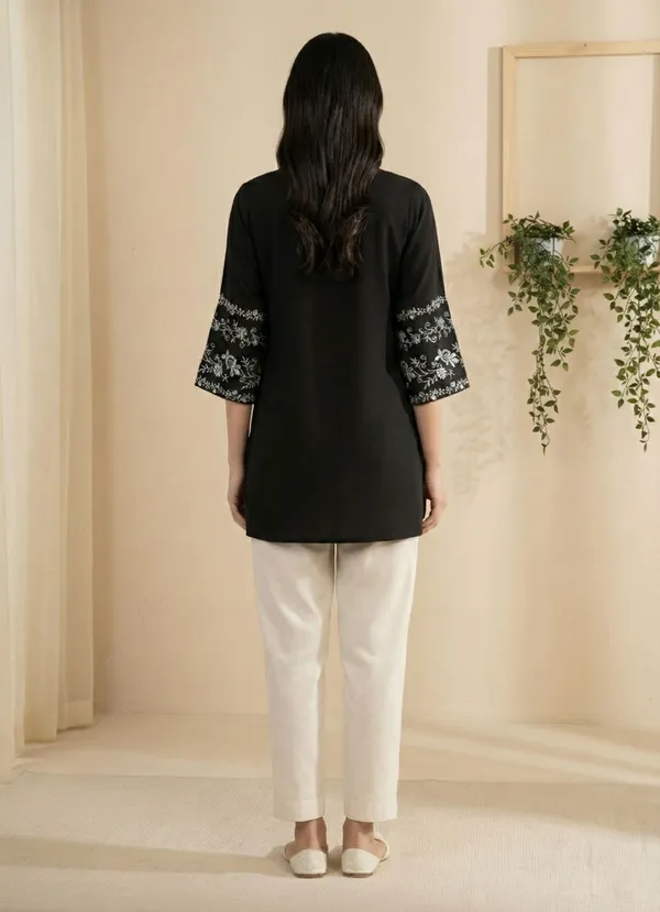 Mahira's_Comfort_Women_Embroidered_A-line_Kurta_Black