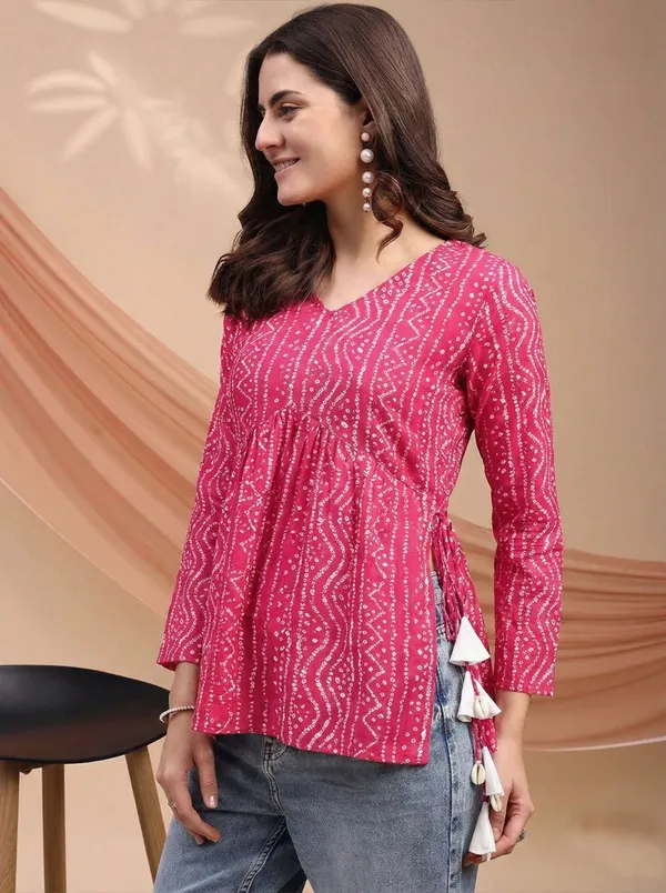 Mahira's_Comfort_Women_Printed_A-line_Kurta_Pink