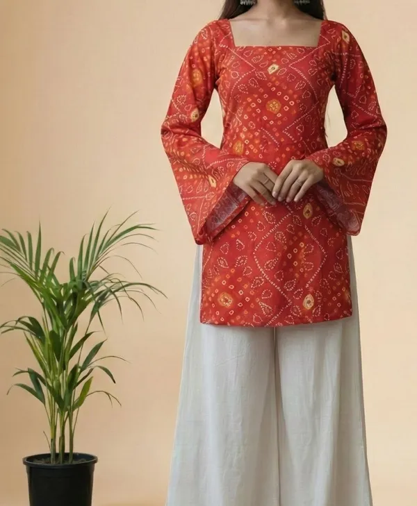 Mahira's_Comfort_Women_Printed_Straight_Kurta_Red