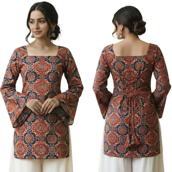 Mahira's_Comfort_Women_Printed_Straight_Kurta_Maroon
